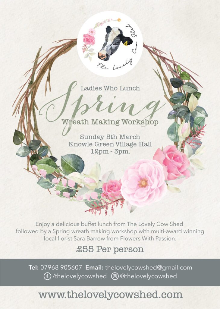 Spring Wreath Making Workshop with The Lovely Cow Shed Buffet!