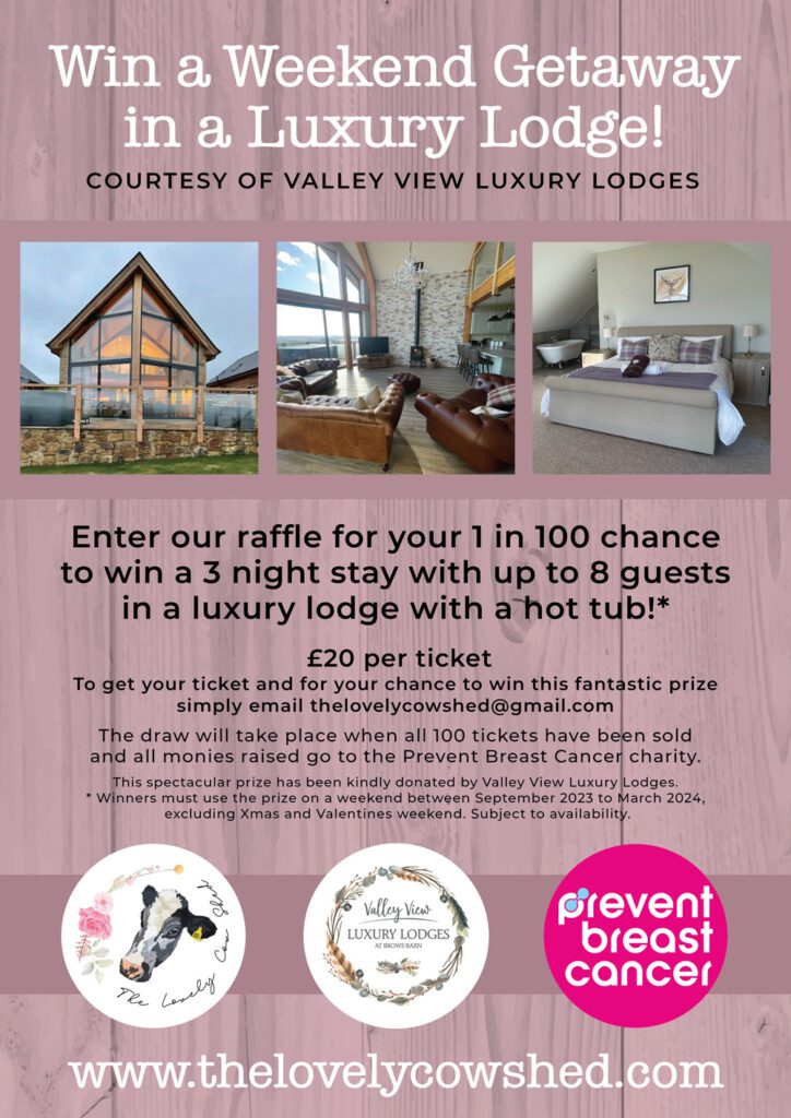 Win a weekend getaway in a luxury lodge by The Lovely Cow Shed