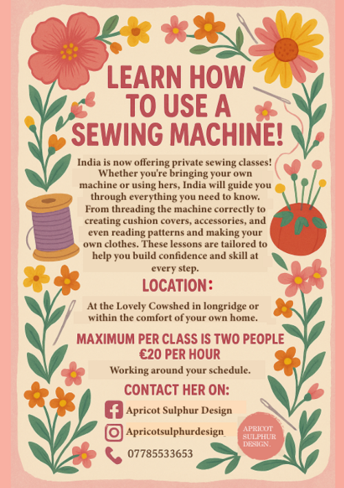 Learn how to use a sewing machine by India at Apricot Sulphur Designs